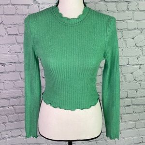 SHEIN Mint Green Crop Mock Neck Size S